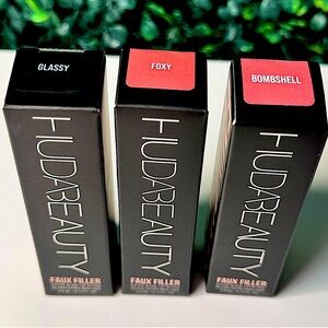 HUDA BEAUTY Faux Filler Shine Lip Gloss Set of 3  (New)